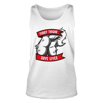 Wolf Furry Thighs Save Lives Proud Furry Pride Fandom Unisex Tank Top | Mazezy