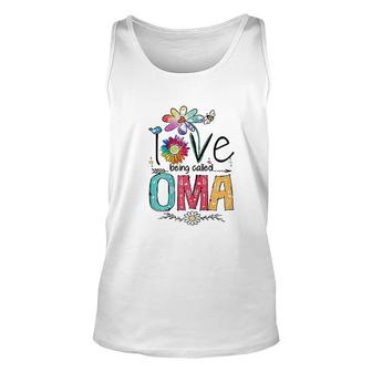 Womens I Love Being Called Oma Daisy Flower Cute Mothers Day Unisex Tank Top - Thegiftio UK