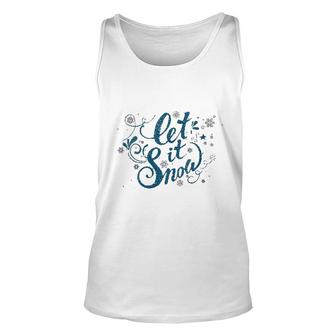 Womens Let It Snow Christmas Snowflake Snowflakes Wonderful Time Unisex Tank Top - Thegiftio