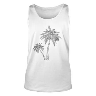 Womens Palm Tree Art Cute Tropical Desert Print Unisex Tank Top | Mazezy