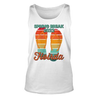 Womens Spring Break Florida Beach 2022 Vintage Cool Flip Flops Unisex Tank Top - Thegiftio