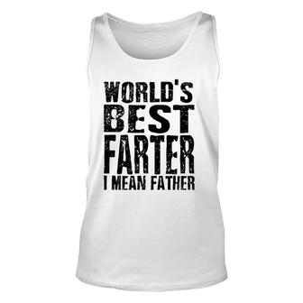 Mens World's Greatest Farter Oops I Mean Father Father's Day Fun Tank Top | Mazezy