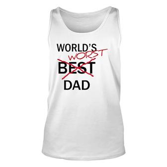 World's Worst Dad Funny Father's Day Gag Gift Unisex Tank Top | Mazezy