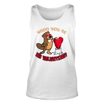 Would You Be My Valentine Beaver Unisex Tank Top | Mazezy