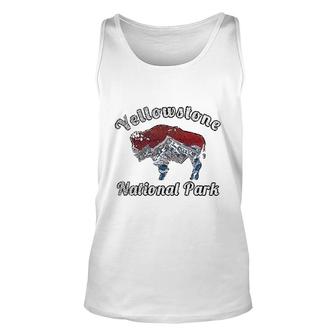 Yellowstone National Park Flag Inspired Unisex Tank Top | Mazezy