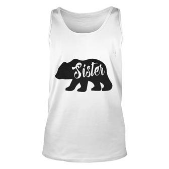 Youth Sister Bear Cute Funny Cool Camping Family For Little Sister Unisex Tank Top - Thegiftio UK