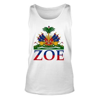 Zoe Cute Haiti Honored Flag Day Gift Unisex Tank Top | Mazezy