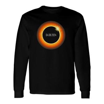 04082024 American Totality Solar Lunar Eclipse Long Sleeve T-Shirt | Mazezy