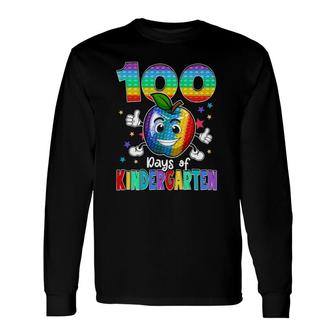 100 Days Of Kindergarten School Happy 100Th Day Pop Long Sleeve T-Shirt T-Shirt | Mazezy
