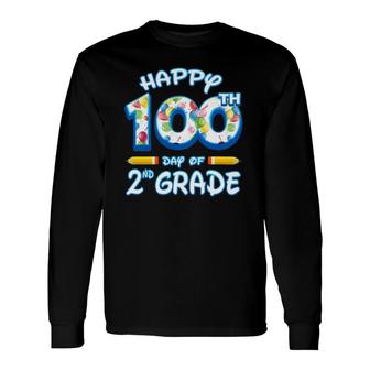 100 Days Of School For 2Nd Second Grade Teachers Students Long Sleeve T-Shirt T-Shirt | Mazezy