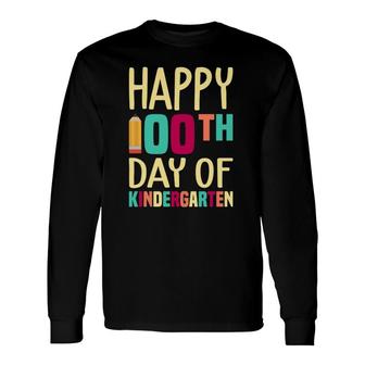 100 Days Of School Kindergarten Teacher Long Sleeve T-Shirt T-Shirt | Mazezy