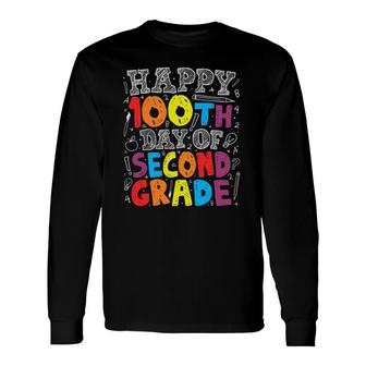 100 Days Of School100th Day Of 2Nd Grade Teacher Long Sleeve T-Shirt T-Shirt | Mazezy