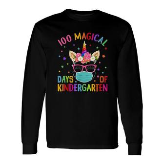 100 Magical Days Of Kindergarten School Unicorn Long Sleeve T-Shirt | Mazezy