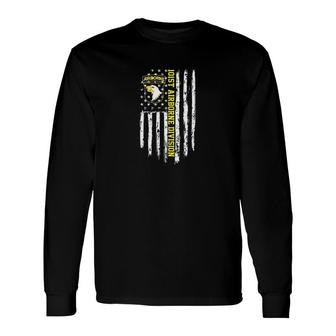 101st Airborne Division American Flag Long Sleeve T-Shirt | Mazezy