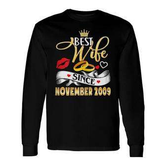 12 Wedding Anniversary Outfit Best Wife Since 2009 Long Sleeve T-Shirt T-Shirt | Mazezy