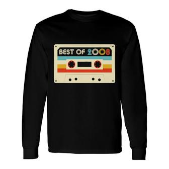 14Th Birthday Best Of 2008 Cassette Tape Retro Vintage Long Sleeve T-Shirt | Mazezy