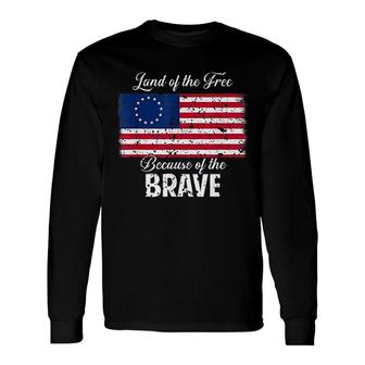 1776 Patriotic Betsy Ross American Flag 13 Colonies Long Sleeve T-Shirt T-Shirt | Mazezy