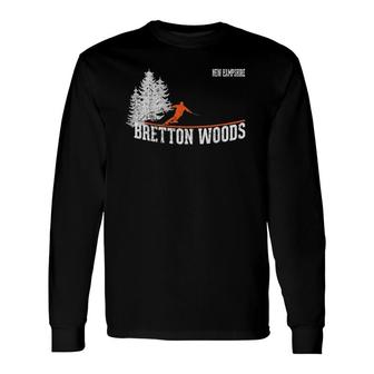 1980S Style Bretton Woods Nh Vintage Skiing Long Sleeve T-Shirt T-Shirt | Mazezy