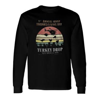 1St Annual Wkrp Thanksgiving Day Turkey Drop November Vintage Sweater Long Sleeve T-Shirt T-Shirt | Mazezy