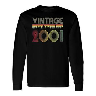 2001 20Th Birthday Vintage Retro Happy 20 Years Old Long Sleeve T-Shirt | Mazezy