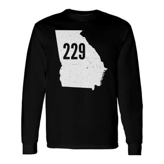 229 Georgia Area Code Outline State Southern Pride Long Sleeve T-Shirt T-Shirt | Mazezy