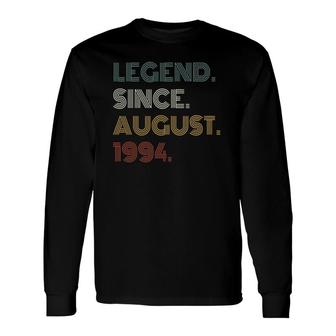 28Th Birthday Legend Since August 1994 28 Years Old Long Sleeve T-Shirt T-Shirt | Mazezy