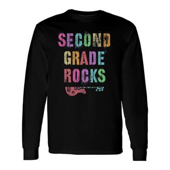 2Nd Grade Rocks Student Teacher Team Second Grader Rockstar Long Sleeve T-Shirt T-Shirt | Mazezy
