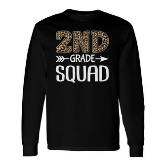 2Nd Grade Squad Leopard Second Grade Teacher Student Long Sleeve T-Shirt T-Shirt | Mazezy
