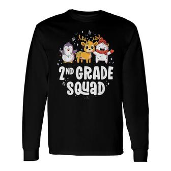 2Nd Grade Squad Matching Teacher Christmas School Crew Long Sleeve T-Shirt T-Shirt | Mazezy