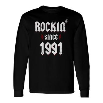 30Th Birthday Vintage Rockin Since 1991 Ver2 Long Sleeve T-Shirt T-Shirt | Mazezy