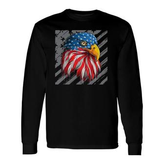 4Th Of July Eagle American Usa Flag Patriotic Long Sleeve T-Shirt T-Shirt | Mazezy AU