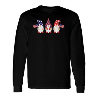 4Th Of July Gnomes American Flag Patriotic Long Sleeve T-Shirt T-Shirt | Mazezy