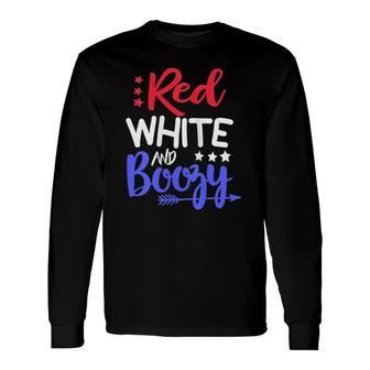 4Th Of July Red White And Boozy Top Graphic Long Sleeve T-Shirt | Mazezy