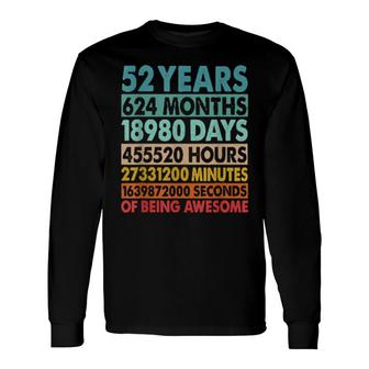 52 Years Old 52Nd Birthday Vintage Retro Long Sleeve T-Shirt | Mazezy