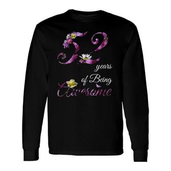 52 Years Old Awesome Floral 1970 52Nd Birthday Long Sleeve T-Shirt T-Shirt | Mazezy