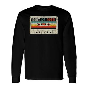 52Nd Bday Best Of 1969 Retro Cassette Tape Vintage Long Sleeve T-Shirt | Mazezy