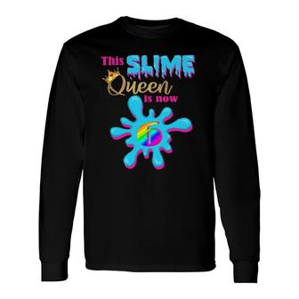 6 Years Old Birthday Party 6Th Bday 2016 This Slime Queen Is 6 Ver2 Long Sleeve T-Shirt T-Shirt | Mazezy