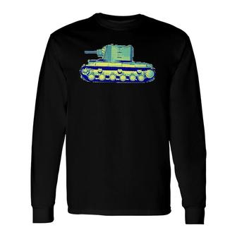 8-Bit Gamer Kv-2 Tank Long Sleeve T-Shirt T-Shirt | Mazezy