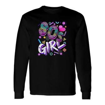 80s Girl Birthday Party Retro Women Long Sleeve T-Shirt - Seseable