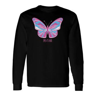 Aesthetic Butterfly Japanese Aesthetic Crossdressing Long Sleeve T-Shirt T-Shirt | Mazezy