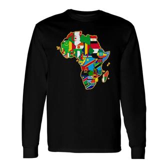 Africa Continent Flag Geography Long Sleeve T-Shirt T-Shirt | Mazezy