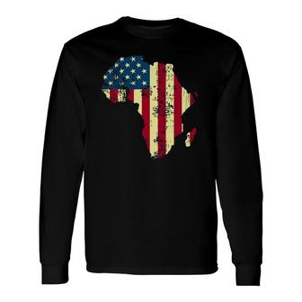 African American Usa Flag Patriotic 4Th Of July Juneteenth Long Sleeve T-Shirt T-Shirt | Mazezy UK