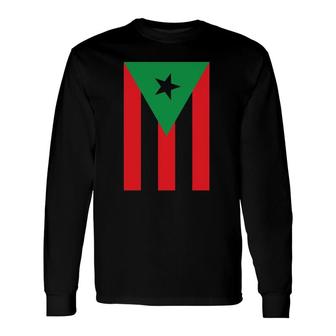 Afro Latino Flag Afro Boricua Puerto Rico African Latinx Pr Long Sleeve T-Shirt T-Shirt | Mazezy