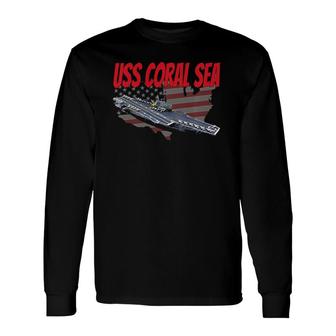Aircraft Carrier Uss Coral Sea Cva-43 For Grandpa Dad Son Long Sleeve T-Shirt T-Shirt | Mazezy