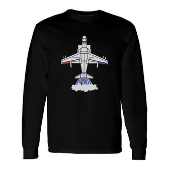 Airplane Print Long Sleeve T-Shirt T-Shirt | Mazezy