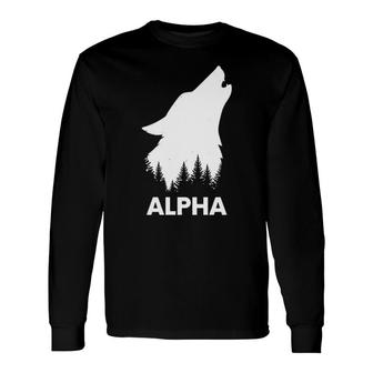 Alpha Wolf Lover Long Sleeve T-Shirt T-Shirt | Mazezy
