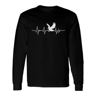 American Bald Eagle Usa Heartbeat Long Sleeve T-Shirt T-Shirt | Mazezy