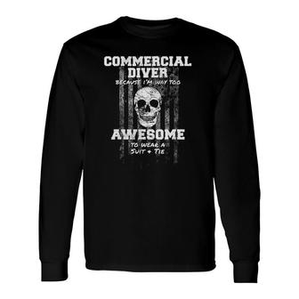 American Commercial Diver Usa Diving Long Sleeve T-Shirt T-Shirt | Mazezy