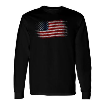 American Flag 4Th Of July Vintage Usa Flag Long Sleeve T-Shirt T-Shirt | Mazezy