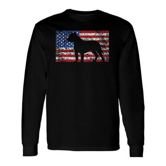 American Flag Pitbull Dog 4Th Of July Usa Long Sleeve T-Shirt T-Shirt | Mazezy